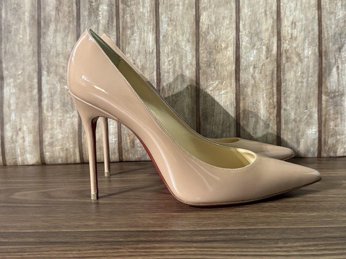 Christian Louboutin 100 Mm Pumps So Kate Patent Leather Nude Size
