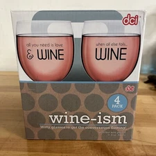 Set of (4) WINE-ISM 11.5 Oz. WINE GLASSES - NEW