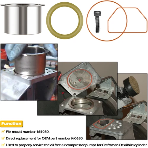 K-0650 Cylinder Sleeve Replacement Kit with DAC-308 Pre-Formed Piston Ring - Picture 9 of 11