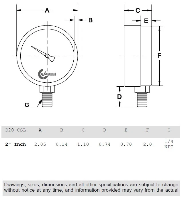 2" Pressure Gauge - Chrome Plated Steel Case, 1/4" NPT, Lower Mnt. 30 PSI - Image 4 of 4