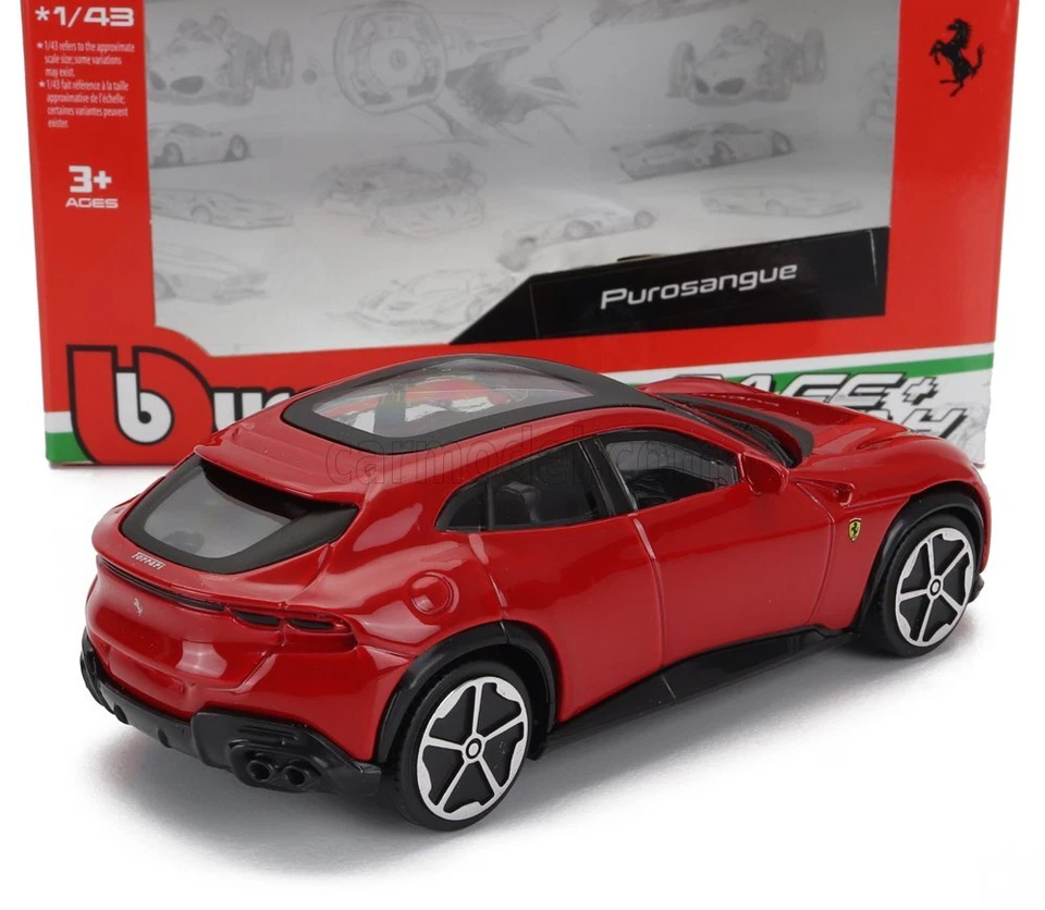 MODELLINO AUTO STATICO BURAGO FERRARI PUROSANGUE SUV 2022 ROSSO SCALA 1/43 - Immagine 2 di 4