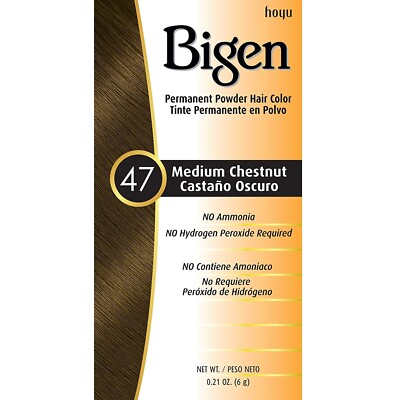 Bigen Powder Hair Color #47 Medium Chestnut .21 oz (4 Pack)