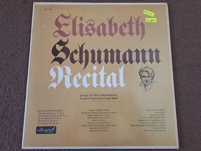 Elisabeth Schumann    Recital - LP/Record - Allegro Records    ALL 746 - UK 1964