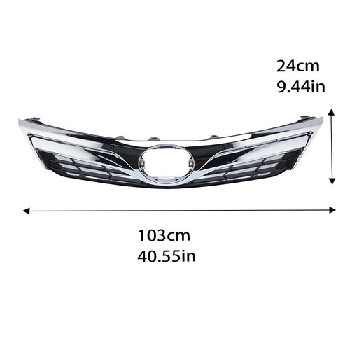 New Front Upper Grille Grill Chrome Trim For 2012-2014 Toyota Camry TO1200343 - Picture 17 of 17