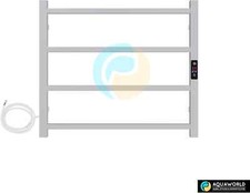 Electric Heated Towel Rail | Wall Mounted Chrome | Stainless Steel with Timer