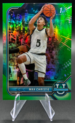 2022 Max Christie /99 Bowman U 1st Bowman Green Refractor #23 Mavs & Lakers