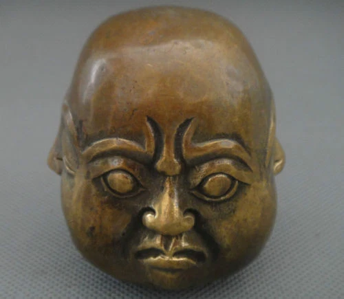8cm antique excellent old bronze carved statue 4 face Mood Buddha - Picture 5 of 7