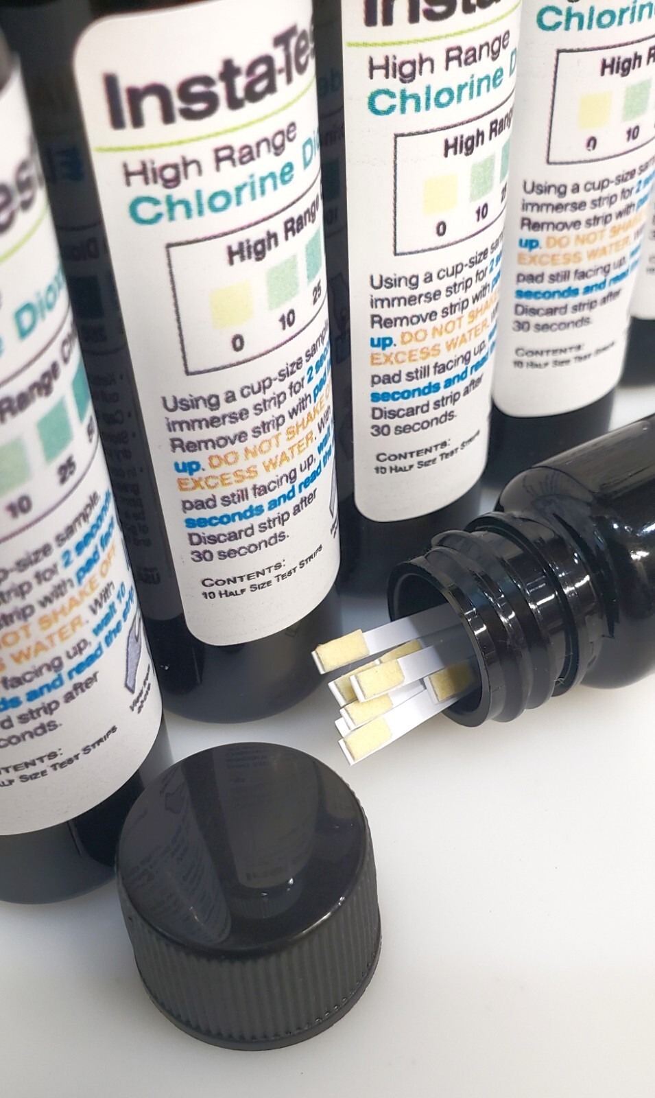 Chlorine Dioxide Single Factor Test Strip 0500 ppm 10pcs Half