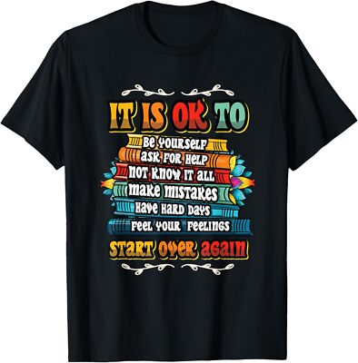 NEW LIMITED Mental Health Make Mistakes Be Yourself Inspirational T-Shirt S-3XL