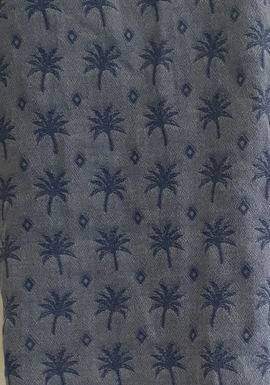 Tommy Bahama Hawaiian Shirt Men’s Size M Medium Blue Short Sleeve Trees Beach