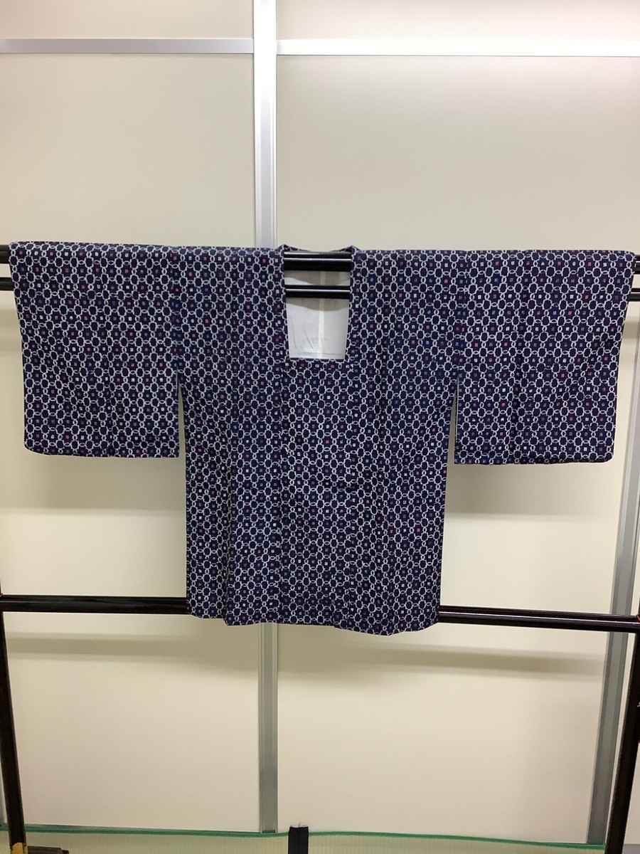 Japanese Vintage Kimono Michiyuki Jacket Izakaya Kappogi navy blue