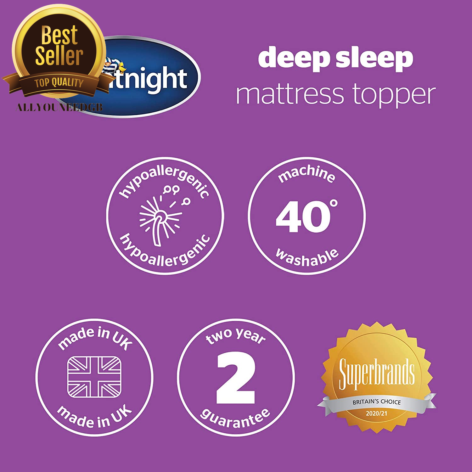 Silentnight Deep Sleep Double Mattress Topper Best Thick Soft Comfy