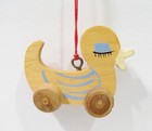 Ducks Decoy Goose Geese Horn Player Toy Wheels Wooden Wood Carved Vntg Ornaments — photo 10