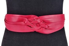 Vintage 80s Ginnie Johansen Designs Dallas Inc Pink Braided Woven Leather Belt