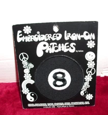 NEW Vintage Embroidered Iron-On Patch 2.5" 8 Ball By Kalan