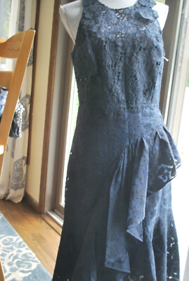 NWT Rebecca Taylor dress Sleeveless Mia Floral Navy Blue Lace 8 $375 | eBay