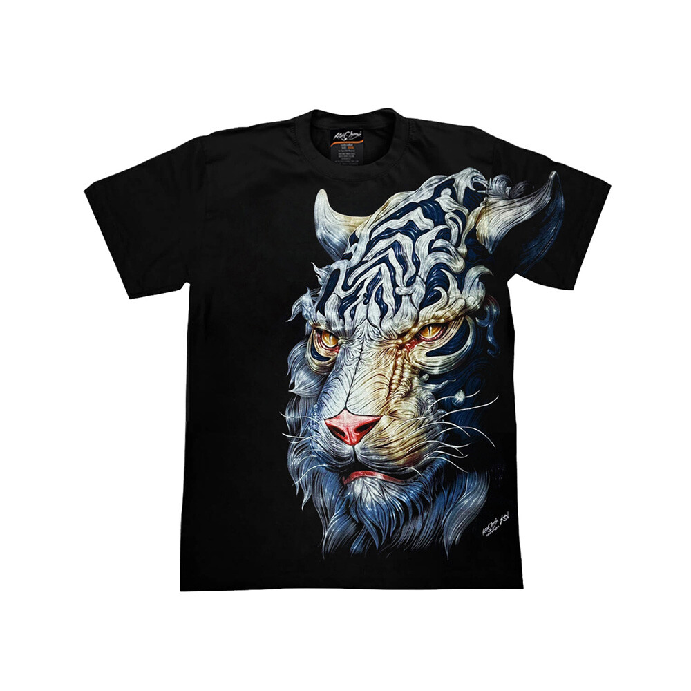 White Tiger T Shirt Glow In The Dark Black Graphic Tees Men Women Power Grace-image