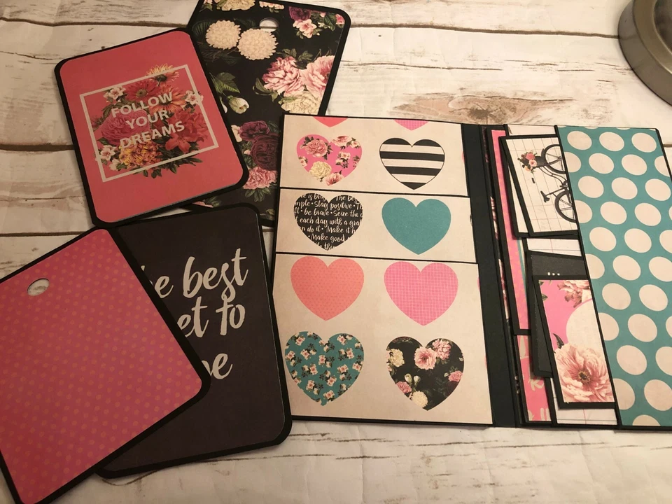 Mini álbum de recortes con folio de bolsillo floral para fotos Foto 3 de 4