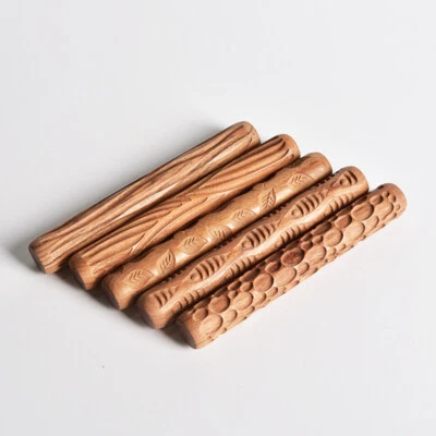 Pottery Tools Wood Hand Rollers for Stamp Pattern Ceramic Clay Tools Hot Sale
