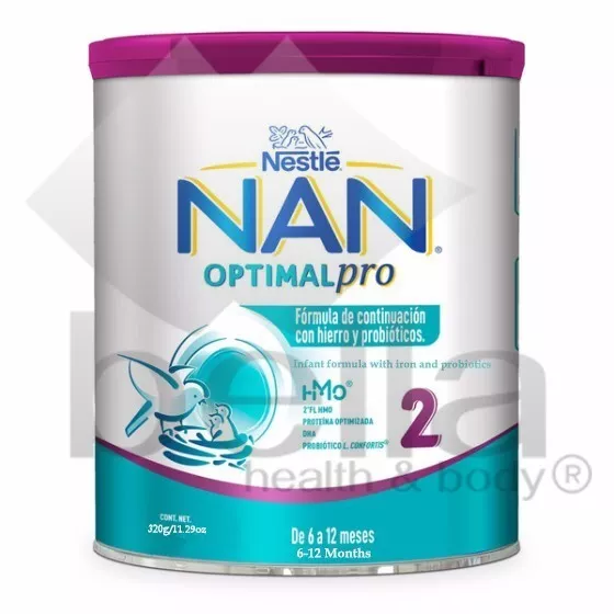 Nestle NAN Optipro 2 fórmula para bebé 2 pzas de 1.2 kg 