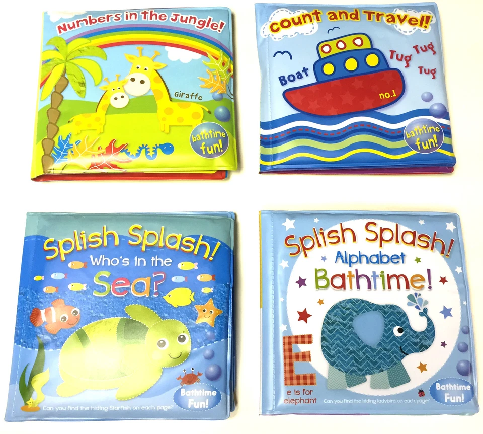 BRAND NEW BABY BATH BOOKS PLASTIC COATED FUN EDUCATIONAL TOYS FOR CHILDREN