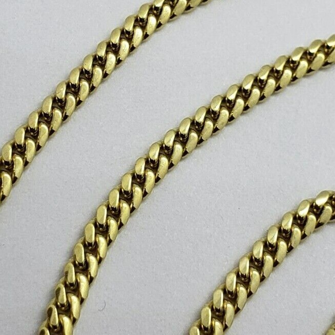 【60cm】【18K刻印あり】【Miami Cuban】 18K Solid Yellow Gold Miami Cuban Link Chain Necklace Men