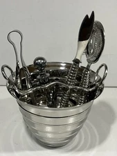 Bar Tool Set Bartender Kit with Stainless Steel Ice Bucket