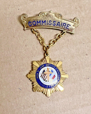 Union Saint-Jean-Baptiste d'Amérique Commissaire Badge / Medal 1900's