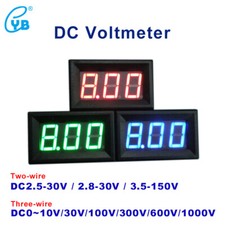 YB27 LED Digital Voltmeter 2.5V to 30V DC 0-10V 0-30V 0-100V 0-300V 0-1000V 1KV
