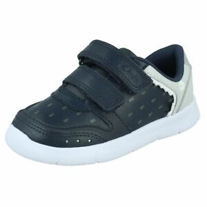 Clarks boys navy leather trainers kids sizes 7.5/25-12.5/31 RRP £38