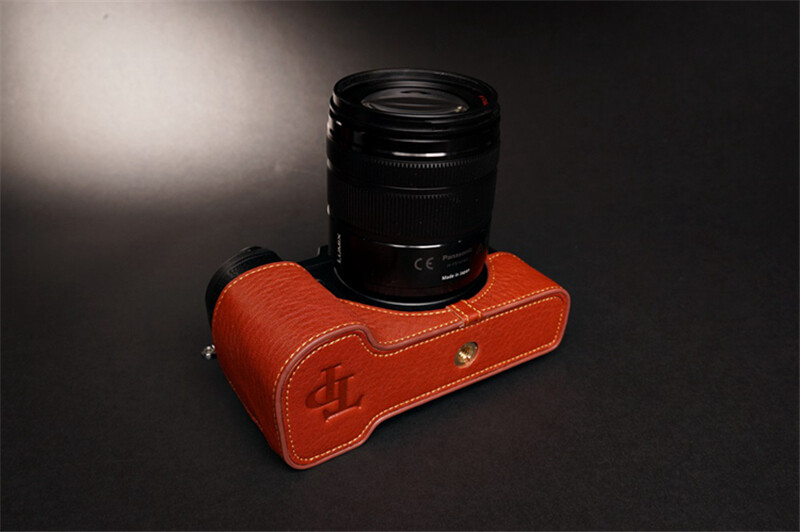 TP Panasonic LUMIX DMC-GX8 開閉式 本革 ケース Panasonic Lumix GX8 Leather Half Case TP Handmade Camera Retro