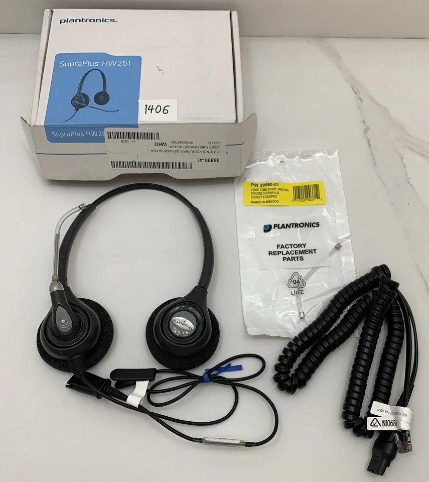 Plantronics HW261 SupraPlus Headset- double Earpieces-Brand New Ref:1406 - Image 2 of 4