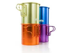 GSI OUTDOORS BUGABOO 14oz / 414ml ANODIZED ALLOY CAMPING CUP MUG FOLDING HANDLES