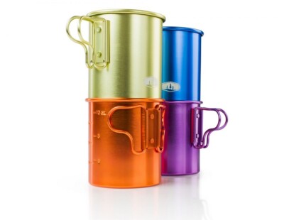GSI OUTDOORS BUGABOO 14oz / 414ml ANODIZED ALLOY CAMPING CUP MUG FOLDING HANDLES