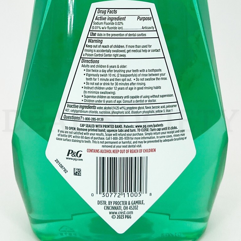 Crest Scope AntiCavity + Mouthwash with Alcohol Fresh Mint 1 Liter Lot