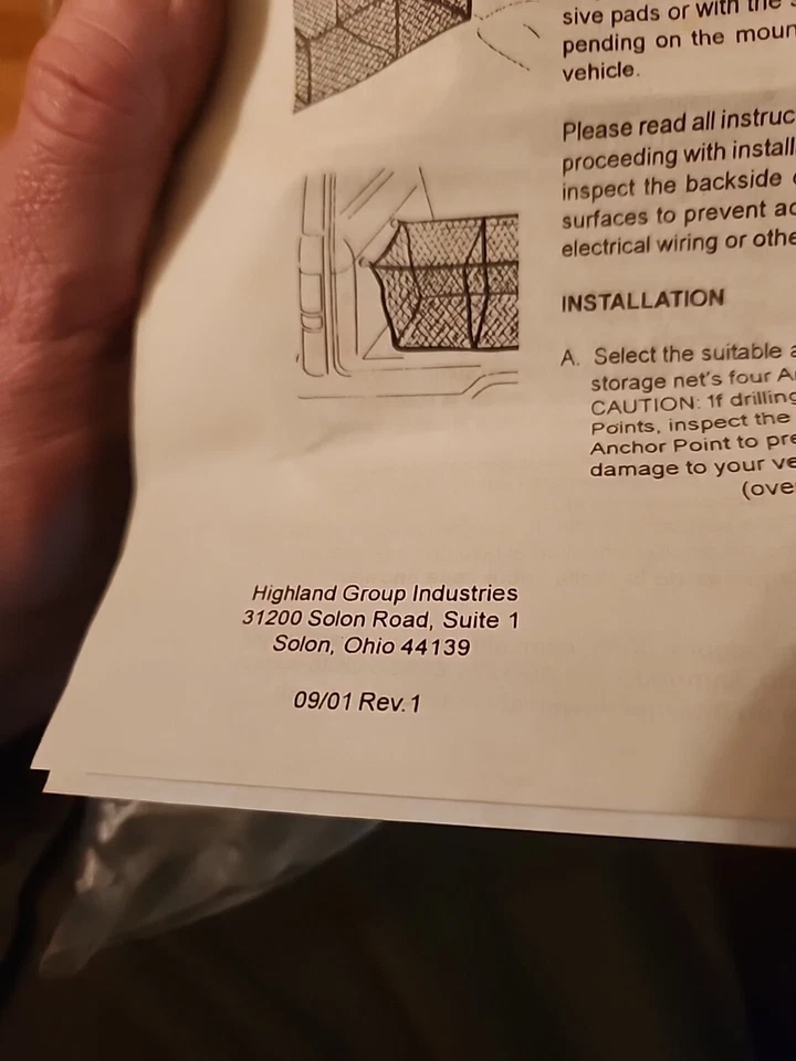 Red de carga de almacenamiento de 3 bolsillos. Highland 95013 nuevo paquete abierto Foto 3 de 4