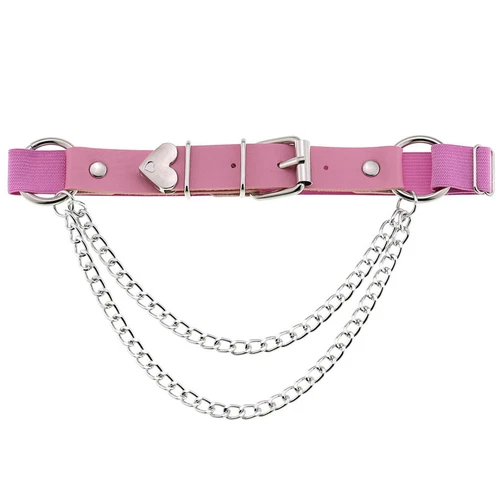 Punk Style PU Leather Thigh Ring Nightclub Leg Chain Ladies Garter Belt - Picture 14 of 22