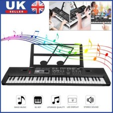 Musical Keyboard Electronic Digital Piano 61 Key Adults Beginner With Stand UK