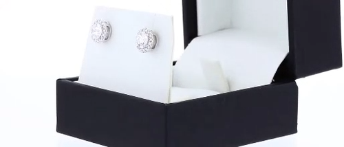 14K Weißgold Ohrstecker 2 Karat GLI HRD Lab Grown Rund Diamant Ohrringe Weihnachten - Video 1 von 1