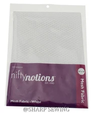 NIFTY NOTIONS #NN1229 MESH FABRIC, LIGHT WEIGHT, WHITE 18” X 50" WIDE