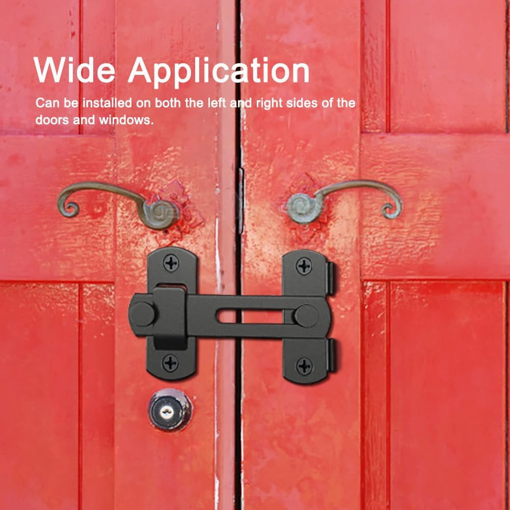 2PCS Barn Door Lock, 180 Degree Flip Sliding Barn Door Latches, Gate Latch for B