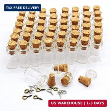 60 Pcs 0.8ml Mini Small Bottles Vials Clear Glass Bottles Tiny Jars with Cork St