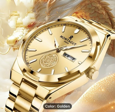 #ad Classic Luxury Golden High end Mechanical Watch with Luminous Hands Top Brand $85.00