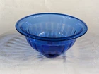 Vintage Hazel Atlas 7.5" Cobalt Blue Pillar Optic Bowl 1930's Depression Glass
