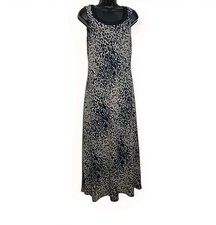 Studio I Vintage Animal Print Maxi Dress Size 8 90s