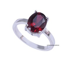 Garnet Ring, January Birthstone, Promise Ring, 925 Sterling Silver, Gift For Her