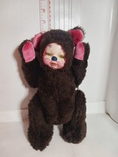 Bear Doll Girl Green Eyes Long Lashes VERY RARE VTG Jointed NO TAG Rubberface