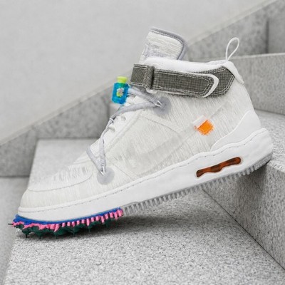Nike Air Force 1 Mid Off-White White DO6290-100 Mens New | eBay