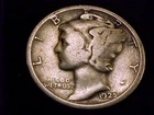 1925-D  Mercury Dime,  Good to Very Good Grade.