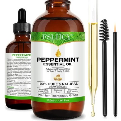 Pfefferminzöl Ätherisches Öl 120ml, 100% Reines Natürliches Minzöl, Peppermin...
